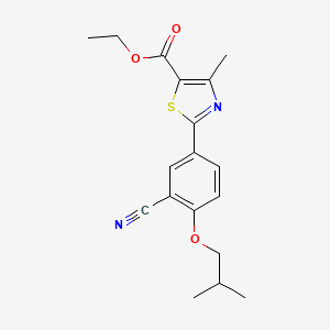 Chemical structure of 5-Thiazolecarboxylic acid, 2-(3-cyano-4-(2-methylpropoxy)phenyl)-4-methyl-, ethyl ester