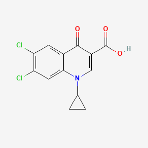 Chemical structure of 6,7-Dichloro-1-cyclopropyl-1,4-dihydro-4-oxo-3-quinolinecarboxylic acid