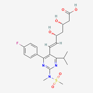 Chemical structure of (3S,5R,6E)-7-(4-(4-Fluorophenyl)-6-(1-methylethyl)-2-(methyl(methylsulfonyl)amino)-5-pyrimidinyl)-3,5-dihydroxy-6-heptenoic acid
