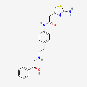 Chemical structure of (S)-2-(2-aminothiazol-4-yl)-N-(4-(2-((2-hydroxy-2-phenylethyl)amino)ethyl)phenyl)acetamide
