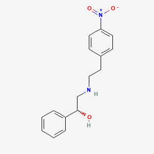 Chemical structure of 2-((2-(4-Nitrophenyl)-ethyl)amino)-1-phenylethanol, (R)-