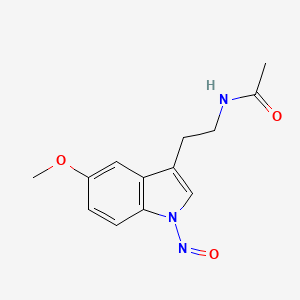 Chemical structure of Acetamide, N-[2-(5-methoxy-1-nitroso-1H-indol-3-yl)ethyl]-