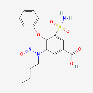 Chemical structure of 3-(Butyl(nitroso)amino)-4-phenoxy-5-sulfamoylbenzoic acid