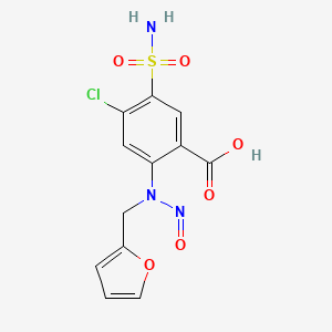 Chemical structure of 4-Chloro-2-[furan-2-ylmethyl(nitroso)amino]-5-sulfamoylbenzoic acid