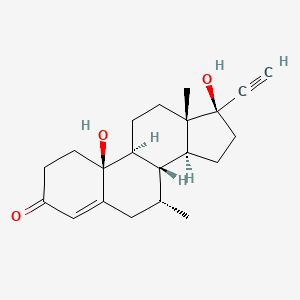 Chemical structure of (7R,8S,9S,10S,13S,14S,17R)-17-ethynyl-10,17-dihydroxy-7,13-dimethyl-2,6,7,8,9,11,12,14,15,16-decahydro-1H-cyclopenta[a]phenanthren-3-one