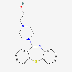 Chemical structure of 2-[4-(Dibenzo[b,f][1,4]thiazepin-11-yl)piperazin-1-yl] ethanol