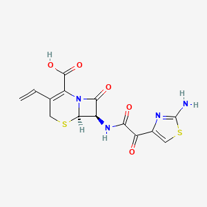 Chemical structure of 5-Thia-1-azabicyclo(4.2.0)oct-2-ene-2-carboxylic acid, 7-(((2-amino-4-thiazolyl)oxoacetyl)amino)-3-ethenyl-8-oxo-, (6R-trans)-