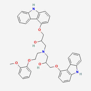 Chemical structure of 3,3'-(2-(2-Methoxyphenoxy)ethylazanediyl)bis(1-(9H-carbazol-4-yloxy)propan-2-ol)