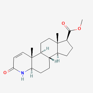 Chemical structure of Methyl 3-oxo-4-aza-5alpha-androst-1-ene-17beta-carboxylate