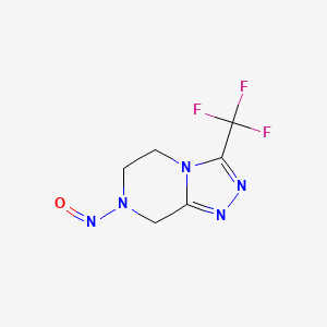 Chemical structure of 7-Nitroso-3-(trifluoromethyl)-5,6,7,8-tetrahydro-(1,2,4)triazolo(4,3-a)pyrazine; 7-nitroso-3-(trifluoromethyl)-5H,6H,7H,8H-(1,2,4)triazolo(4,3-a)pyrazine