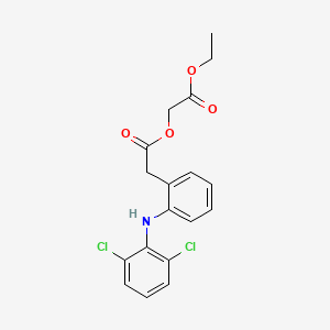Chemical structure of 2-Ethoxy-2-oxoethyl 2-[(2,6-dichlorophenyl)amino]benzeneacetate