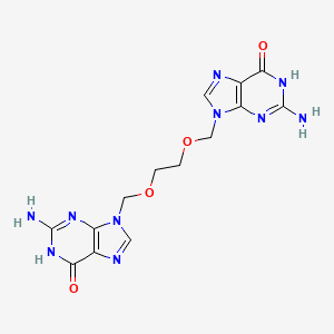 Chemical structure of O-((Guanin-9-yl)methyl) acyclovir