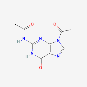 Chemical structure of 2,9-Diacetylguanine