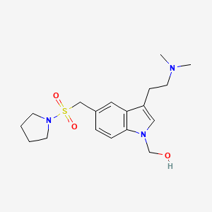 Chemical structure of [3-[2-(Dimethylamino)ethyl]-5-(pyrrolidin-1-ylsulfonylmethyl)indol-1-yl]methanol