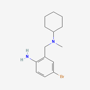 Chemical structure of 4-Bromo-2-((cyclohexyl(methyl)amino)methyl)aniline