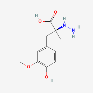 Chemical structure of (S)-2-Hydrazino-3-(4-hydroxy-3-methoxyphenyl)-2-methylpropionic acid