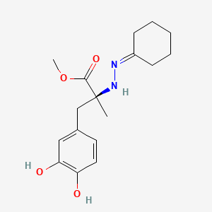 Chemical structure of alpha-(2-Cyclohexylidenehydrazinyl)-carbidopa methyl