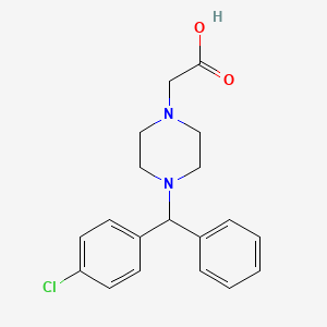 Chemical structure of DE(Carboxymethoxy) cetirizine acetic acid