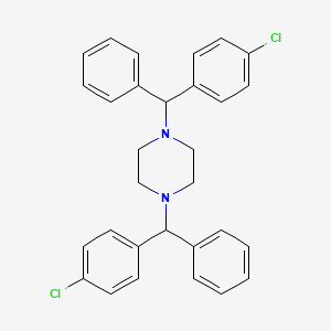 Chemical structure of 1,4-Bis[(4-chlorophenyl)phenylmethyl]piperazine