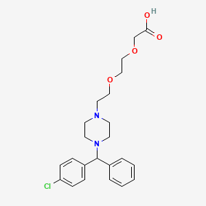 Chemical structure of 2-(2-(2-(4-((4-Chlorophenyl)(phenyl)methyl)piperazin-1-yl)ethoxy)ethoxy)acetic Acid
