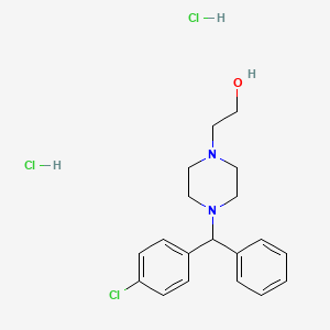 Chemical structure of 1-Piperazineethanol, 4-((4-chlorophenyl)phenylmethyl)-, hydrochloride (1:2)