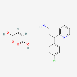 Chemical structure of Pyridine, 2-(p-chloro-alpha-(2-(methylamino)ethyl)benzyl)-, maleate (1:1)