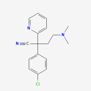 Chemical structure of alpha-(4-Chlorophenyl)-alpha-(2-(dimethylamino)ethyl)-2-pyridineacetonitrile