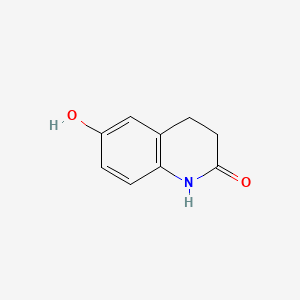 Chemical structure of 6-Hydroxy-3,4-dihydro-2(1H)-quinolinone