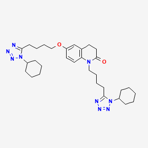 Chemical structure of 6-[4-(1-Cyclohexyl-1H-tetrazol-5-yl)butoxy]-1-[4-(1-cyclohexyl-1H-tetrazol-5-yl)butyl]-3,4-dihydro-2(1H)-quinolinone