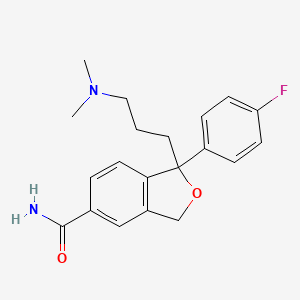 Chemical structure of 1-[3-(Dimethylamino)propyl]-1-(4-fluorophenyl)-1,3-dihydro-5-isobenzofurancarboxamide