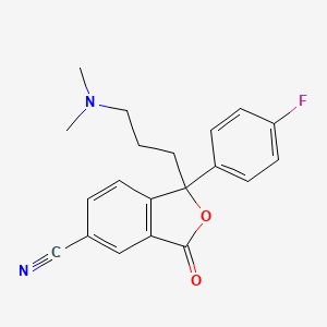 Chemical structure of 1-(3-(Dimethylamino)propyl)-1-(4-fluorophenyl)-1,3-dihydro-3-oxo-5-isobenzofurancarbonitrile