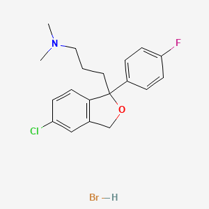 Chemical structure of 1-(4-Fluorophenyl)-1-(3-dimethylaminopropyl)-5-chlorophthalane hydrobromide