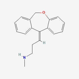 Chemical structure of (3E)-3-Dibenz(b,e)oxepin-11(6H)-ylidene-N-methyl-1-propanamine