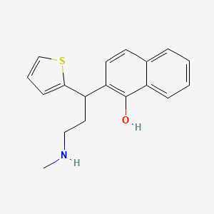 Chemical structure of 2-(3-(Methylamino)-1-(thiophen-2-yl)propyl)naphthalen-1-ol