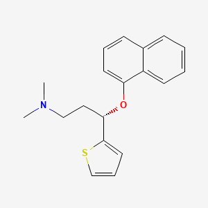 Chemical structure of (S)-(+)-N,N-Dimethyl-3-(1-naphthalenyloxy)-3-(2-thienyl)propanamine