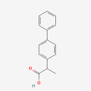 Chemical structure of alpha-Methyl(1,1'-biphenyl)-4-acetic acid