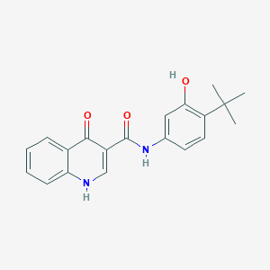 Chemical structure of N-(3-hydroxy-4-tert-butyl-phenyl)-4-oxo-1H-quinoline-3-carboxamide