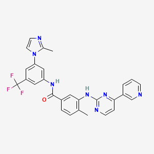 Chemical structure of 4-Methyl-N-(3-(2-methyl-1H-imidazol-1-yl)-5-(trifluoromethyl)phenyl)-3-((4-(3-pyridinyl)-2-pyrimidinyl)amino)benzamide