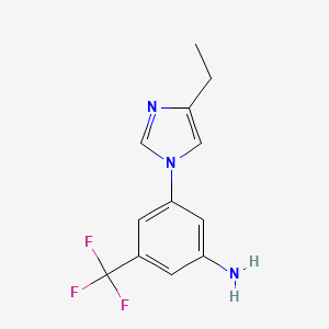 Chemical structure of 3-(4-Ethyl-1H-imidazol-1-yl)-5-(trifluoromethyl)aniline