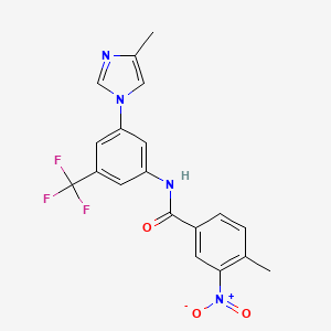 Chemical structure of 4-Methyl-N-[3-(4-methyl-1H-imidazol-1-yl)-5-(trifluoromethyl)phenyl]-3-nitrobenzamide