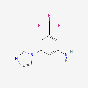 Chemical structure of 3-(1H-Imidazol-1-YL)-5-(trifluoromethyl)aniline