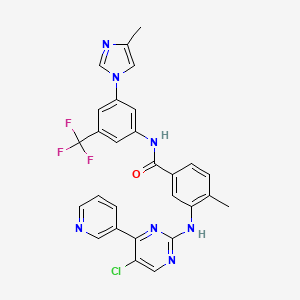 Chemical structure of 3-((5-Chloro-4-(pyridin-3-yl)pyrimidin-2-yl)amino)-4-methyl-N-(3-(4-methyl-1H-imidazol-1-yl)-5-(trifluoromethyl)phenyl)benzamide