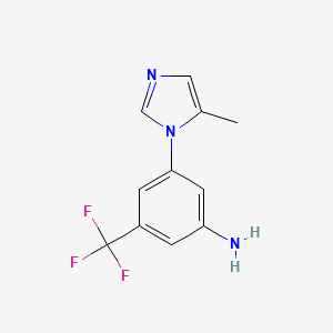 Chemical structure of 3-(5-Methyl-1H-imidazol-1-yl)-5-(trifluoromethyl)benzenamine