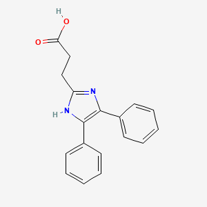 Chemical structure of 1H-Imidazole-2-propanoic acid, 4,5-diphenyl-