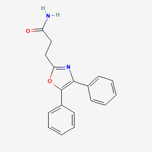 Chemical structure of 2-Oxazolepropanamide, 4,5-diphenyl-