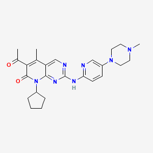 Chemical structure of 6-Acetyl-8-cyclopentyl-5-methyl-2-((5-(4-methylpiperazin-1-yl)pyridin-2-yl)amino)-8H-pyrido(2,3-d)pyrimidin-7-one