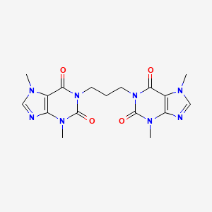 Chemical structure of 1,1-(Propane-1,3-diyl)bis(3,7-dimethyl-3,7-dihydro-1H-purine-2,6-dione)