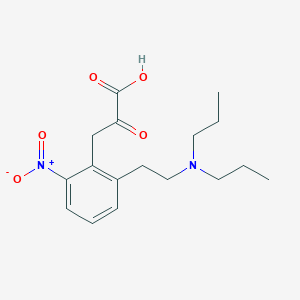 Chemical structure of 3-[2-[2-(Dipropylamino)ethyl]-6-nitrophenyl]-2-oxopropanoic acid
