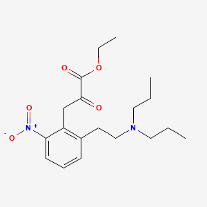 Chemical structure of Ethyl 3-[2-[2-(dipropylamino)ethyl]-6-nitrophenyl]-2-oxopropanoate