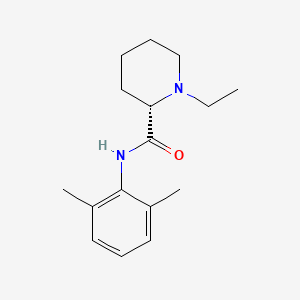 Chemical structure of N-(2,6-Dimethylphenyl)-1-ethylpiperidine-2-carboxamide, (S)-